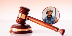 An image of a court gravel, with an insert of the late Cecil Ouma, a community mobilizer whose life was cut short after a dramatic gun incident involving PS Fikirini Jacobs in Nairobi on June 30.