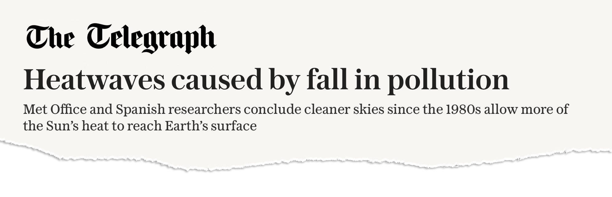 Headline in the Daily Telegraph, 22 July 2026.