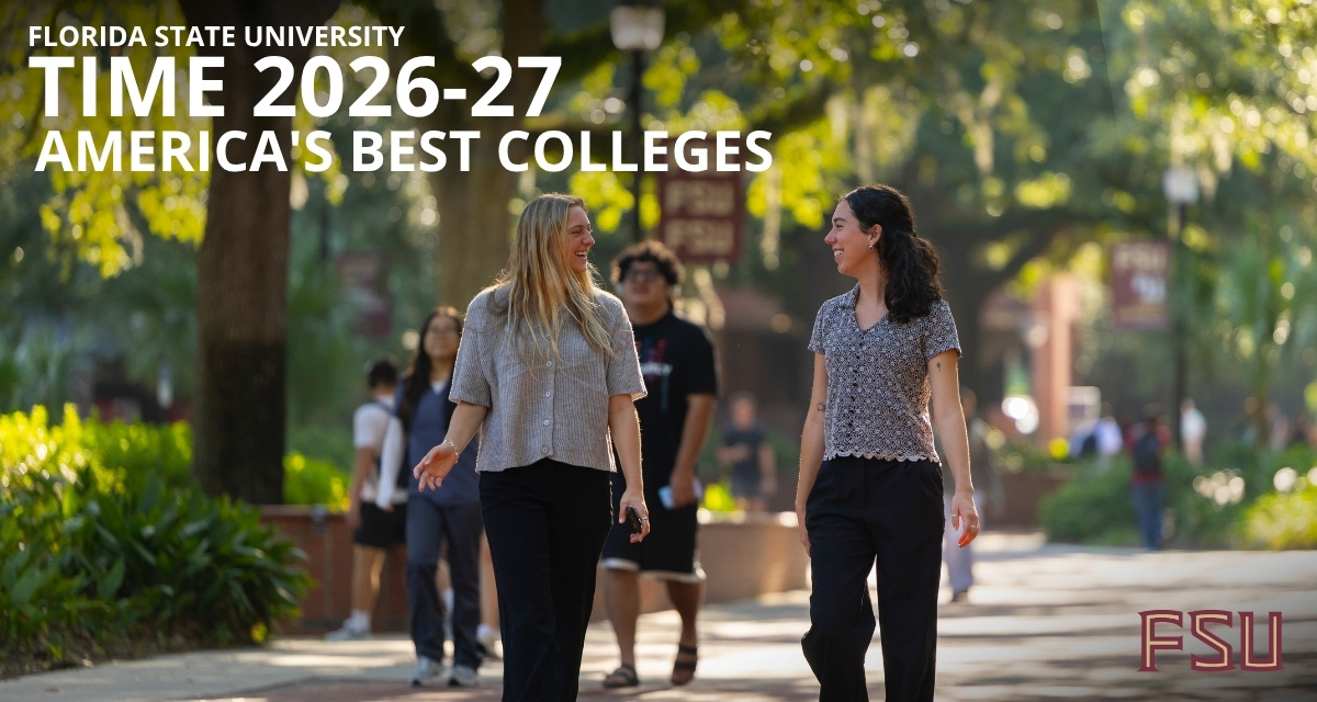 Florida State University ranks among nation’s top 20 public universities in new TIME ranking
