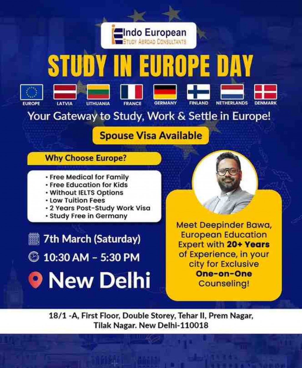 Study in Europe Day – Exclusive One-on-One Counselling Event in New Delhi - IssueWire
