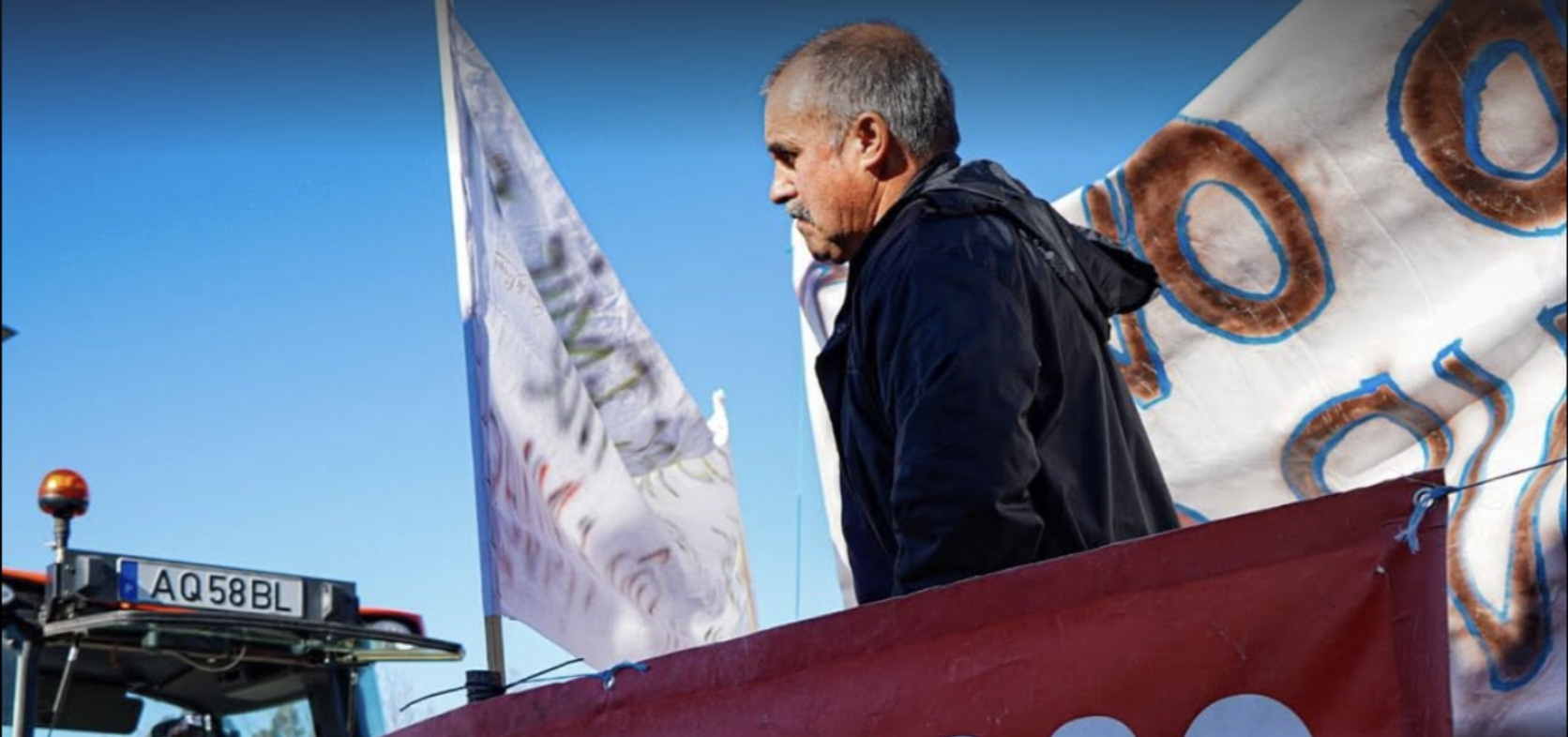 Anti-mine protestor in anti-mining camp in Covas do Barroso, Portugal in 2025