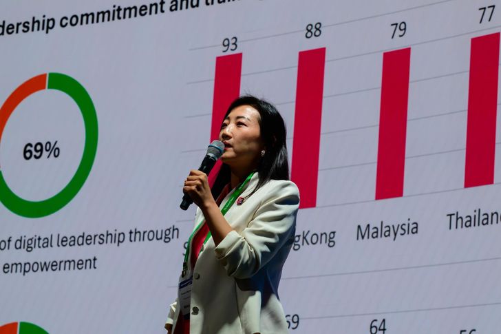 Mei Mei Lim, APAC region president of Times Higher Education (THE), speaks during the 2026 Korea Times Global Conference at the Korea Chamber of Commerce and Industry building in Seoul, Tuesday. Korea Times photo by Choi Won-suk