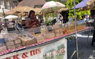 A cheese stand in Talloires, France