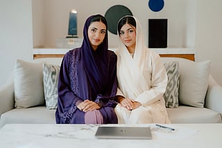 Jawaher AlBlooshi (right) and Reem AlBlooshi (left) the two founders of UAE's first building block brand.