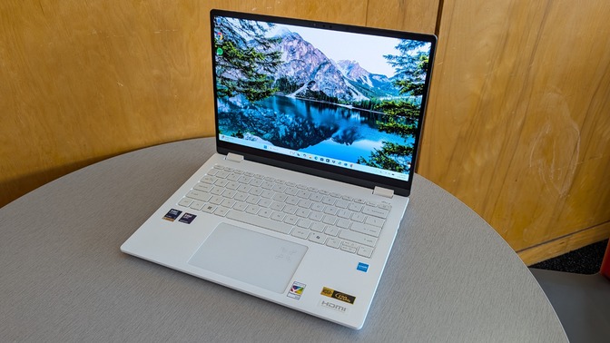 the acer swift edge 14 ai on a table