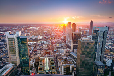 Frankfurt am Main during sunset